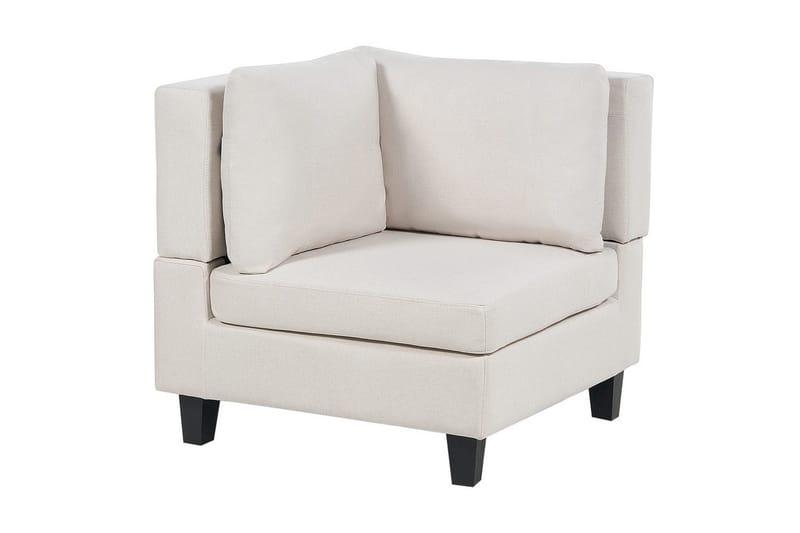 Modulsoffa med fotpall Beliani Unstad Beige/svart, Vänstervänd Beige, Black - Møbler - Sofaer - Modulsofaer - Komplett modulsofa