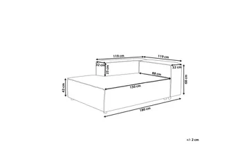 Schäslong Beliani Ardal Beige, svart, Högervänd Grey||Black Right-faced - Møbler - Sofaer - Modulsofaer - Øvrige moduler til modulsofa
