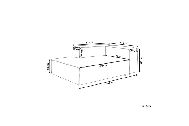 Schäslong Beliani Ardal Beige, svart, Högervänd Grey||Black Right-faced - Møbler - Sofaer - Modulsofaer - Øvrige moduler til modulsofa