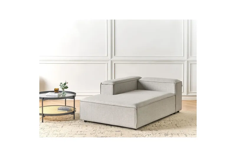 Schäslong Beliani Ardal Beige, svart, Högervänd Grey||Black Right-faced - Møbler - Sofaer - Modulsofaer - Øvrige moduler til modulsofa