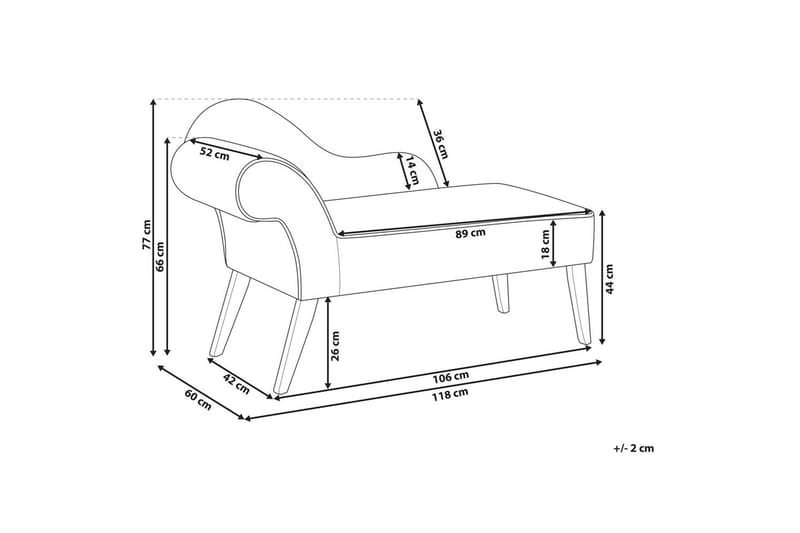 Schäslong Beliani Biarritz Grön, Svart, Högervänd White||Black Left-faced - Møbler - Sofaer - Modulsofaer - Øvrige moduler til modulsofa