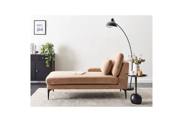 Schäslong Beliani Ewron Beige, svart, Högervänd Beige||Black Right-faced - Møbler - Sofaer - Modulsofaer - Øvrige moduler til modulsofa