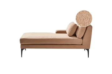 Schäslong Beliani Ewron Beige, svart, Högervänd Beige||Black Right-faced - Møbler - Sofaer - Modulsofaer - Øvrige moduler til modulsofa