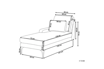 Schäslong Beliani Ewron Beige, svart, Högervänd Beige||Black Right-faced - Møbler - Sofaer - Modulsofaer - Øvrige moduler til modulsofa