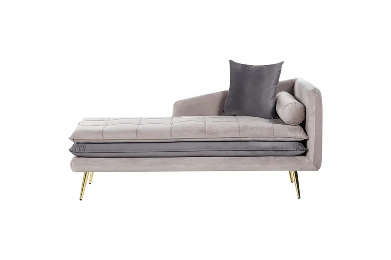 Schäslong Beliani Gonesse Beige, Grå, Guld Beige||Grey||GOLD