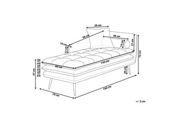 Schäslong Beliani Gonesse Beige, Grå, Guld Dark Orange||GOLD - Møbler - Sofaer - Modulsofaer - Øvrige moduler til modulsofa
