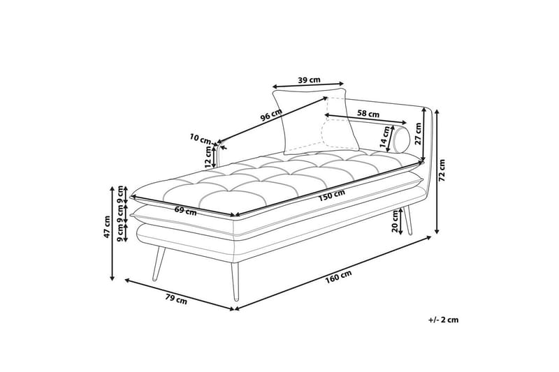 Schäslong Beliani Gonesse Beige, Grå, Guld Dark Orange||GOLD - Møbler - Sofaer - Modulsofaer - Øvrige moduler til modulsofa