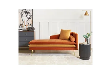 Schäslong Beliani Gonesse Beige, Grå, Guld NO_BRAND Dark Orange||GOLD - Møbler - Sofaer - Modulsofaer - Øvrige moduler til modulsofa