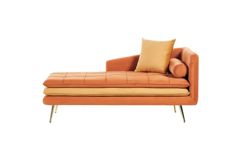 Schäslong Beliani Gonesse Beige, Grå, Guld NO_BRAND Dark Orange||GOLD
