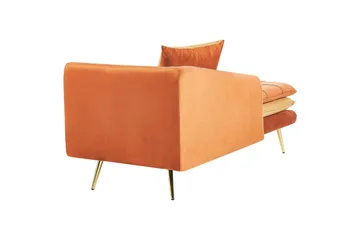 Schäslong Beliani Gonesse Beige, Grå, Guld NO_BRAND Dark Orange||GOLD - Møbler - Sofaer - Modulsofaer - Øvrige moduler til modulsofa