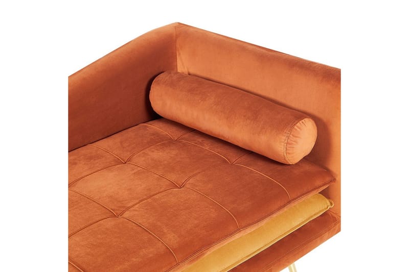 Schäslong Beliani Gonesse Beige, Grå, Guld NO_BRAND Dark Orange||GOLD - Møbler - Sofaer - Modulsofaer - Øvrige moduler til modulsofa