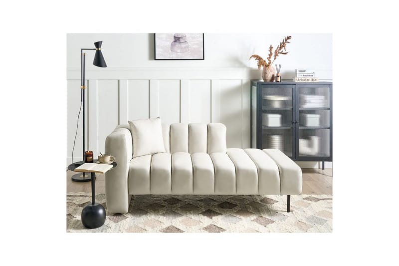 Schäslong Beliani Lannils Brun, Svart, Högervänd NO_BRAND White||Black Left-faced - Møbler - Sofaer - Modulsofaer - Øvrige moduler til modulsofa