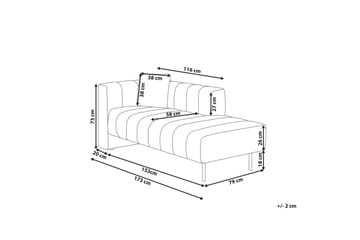 Schäslong Beliani Lannils Brun, Svart, Högervänd White||Black Left-faced - Møbler - Sofaer - Modulsofaer - Øvrige moduler til modulsofa
