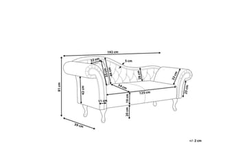 Schäslong Beliani Lattes Grå, mörkt trä, Högervänd Black Left-faced - Møbler - Sofaer - Fløyelssofaer