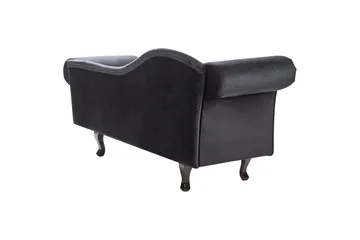 Schäslong Beliani Lattes Grå, mörkt trä, Högervänd Black Left-faced - Møbler - Sofaer - Fløyelssofaer