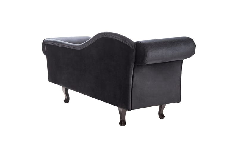 Schäslong Beliani Lattes Grå, mörkt trä, Högervänd Black Left-faced - Møbler - Sofaer - Fløyelssofaer