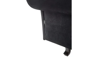 Schäslong Beliani Lattes Grå, mörkt trä, Högervänd Black Left-faced - Møbler - Sofaer - Fløyelssofaer