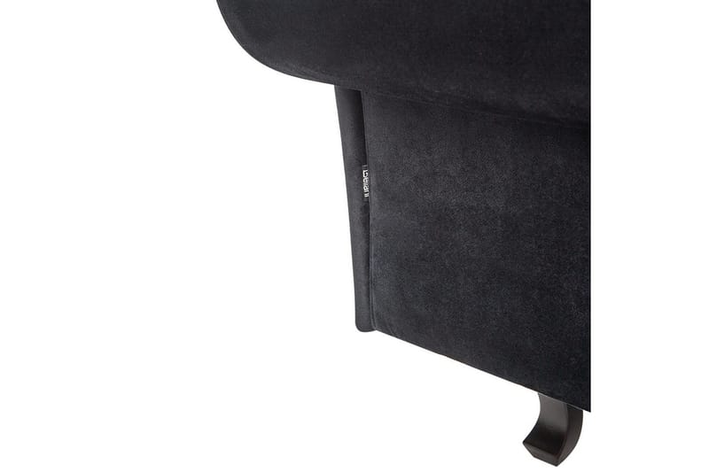 Schäslong Beliani Lattes Grå, mörkt trä, Högervänd Black Left-faced - Møbler - Sofaer - Fløyelssofaer