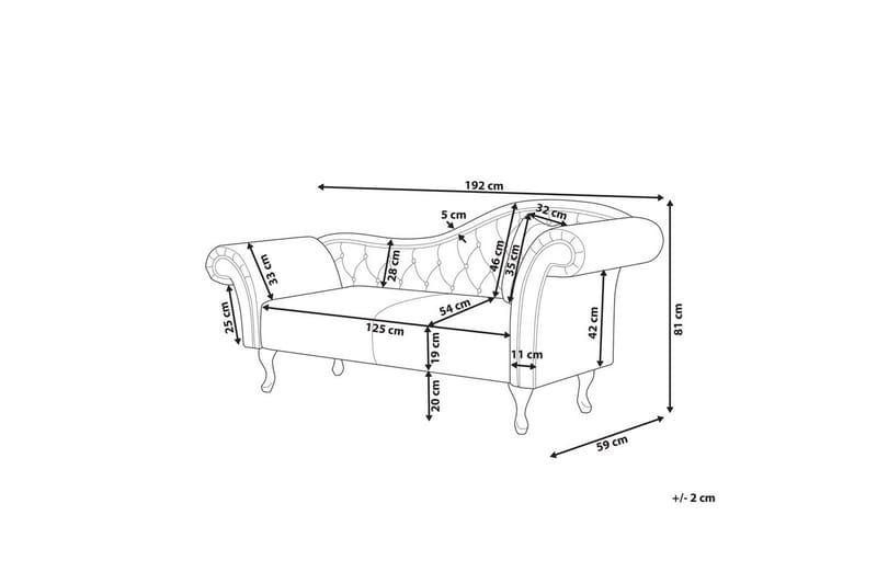Schäslong Beliani Lattes Grå, mörkt trä, Högervänd Black||Dark colored wood Right-faced - Møbler - Sofaer - Fløyelssofaer