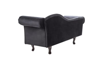 Schäslong Beliani Lattes Grå, mörkt trä, Högervänd Black||Dark colored wood Right-faced - Møbler - Sofaer - Fløyelssofaer