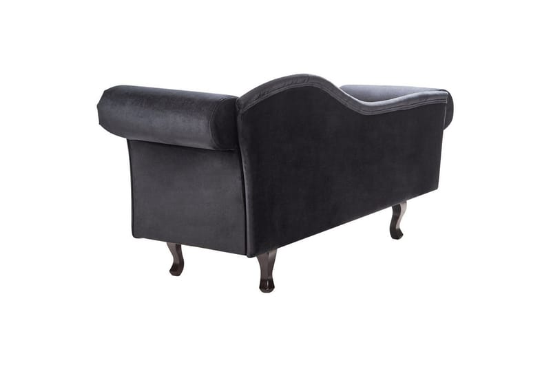 Schäslong Beliani Lattes Grå, mörkt trä, Högervänd Black||Dark colored wood Right-faced - Møbler - Sofaer - Fløyelssofaer