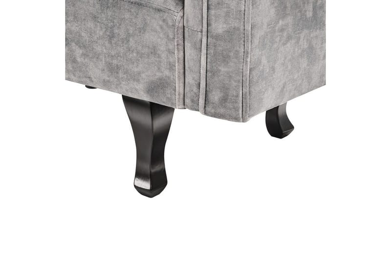 Schäslong Beliani Lattes Grå, mörkt trä, Högervänd Grey Right-faced - Grå - Møbler - Sofaer - Fløyelssofaer