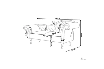 Schäslong Beliani Lattes Grå, mörkt trä, Högervänd Grey Right-faced - Grå - Møbler - Sofaer - Fløyelssofaer