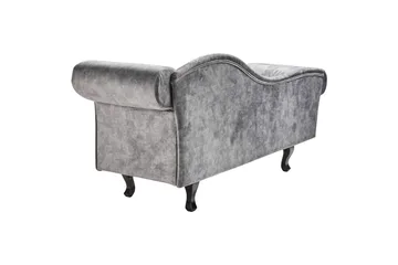 Schäslong Beliani Lattes Grå, mörkt trä, Högervänd Grey Right-faced - Grå - Møbler - Sofaer - Fløyelssofaer