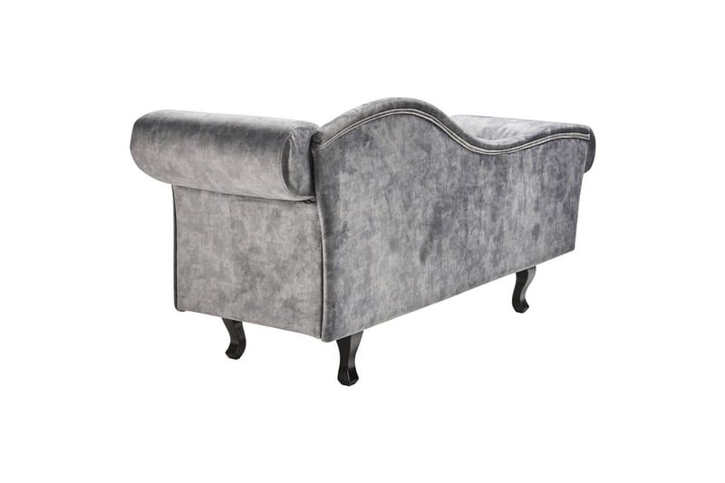 Schäslong Beliani Lattes Grå, mörkt trä, Högervänd Grey Right-faced - Grå - Møbler - Sofaer - Fløyelssofaer