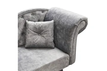 Schäslong Beliani Lattes Grå, mörkt trä, Högervänd Grey Right-faced - Grå - Møbler - Sofaer - Fløyelssofaer