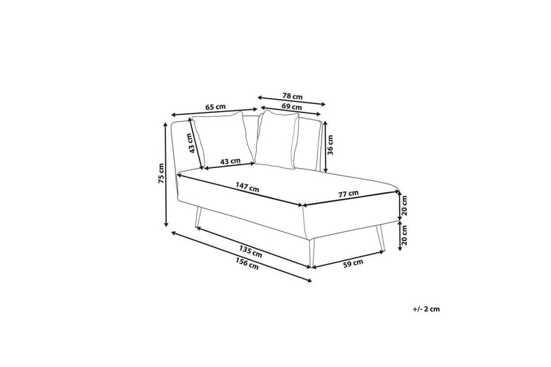 Schäslong Beliani Riom Grön, Svart, Högervänd NO_BRAND White||Black Left-faced - Møbler - Sofaer - Modulsofaer - Øvrige moduler til modulsofa