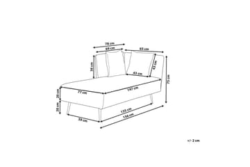 Schäslong Beliani Riom Grön, Svart, Högervänd White||Black Right-faced - Møbler - Sofaer - Modulsofaer - Øvrige moduler til modulsofa