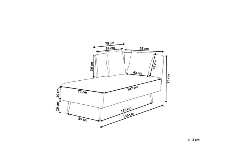 Schäslong Beliani Riom Grön, Svart, Högervänd White||Black Right-faced - Møbler - Sofaer - Modulsofaer - Øvrige moduler til modulsofa