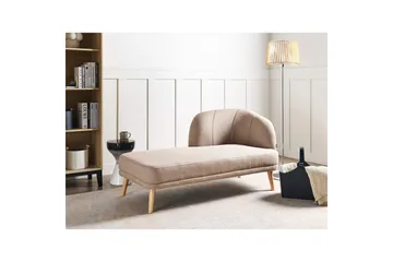 Schäslong Beliani Tanlay Beige, ljust trä, Högervänd Brown||Light colored wood Right-faced - Møbler - Sofaer - Modulsofaer - Øvrige moduler til modulsofa