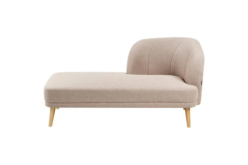 Schäslong Beliani Tanlay Beige, ljust trä, Högervänd Brown||Light colored wood Right-faced