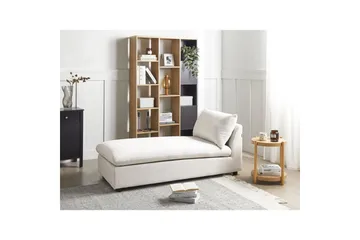 Schäslong Beliani Vizille Beige White - Hvit - Møbler - Sofaer - Modulsofaer - Øvrige moduler til modulsofa