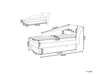 Schäslong Beliani Pessac Beige, svart, Högervänd Light grey||Black Right-faced - Møbler - Sofaer - Modulsofaer - Øvrige moduler til modulsofa