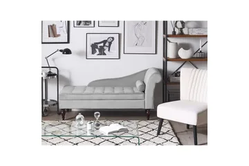 Schäslong Beliani Pessac Beige, svart, Högervänd Light grey Right-faced - Møbler - Sofaer - Modulsofaer - Øvrige moduler til modulsofa