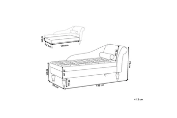 Schäslong Beliani Pessac Beige, svart, Högervänd Light grey Right-faced - Møbler - Sofaer - Modulsofaer - Øvrige moduler til modulsofa