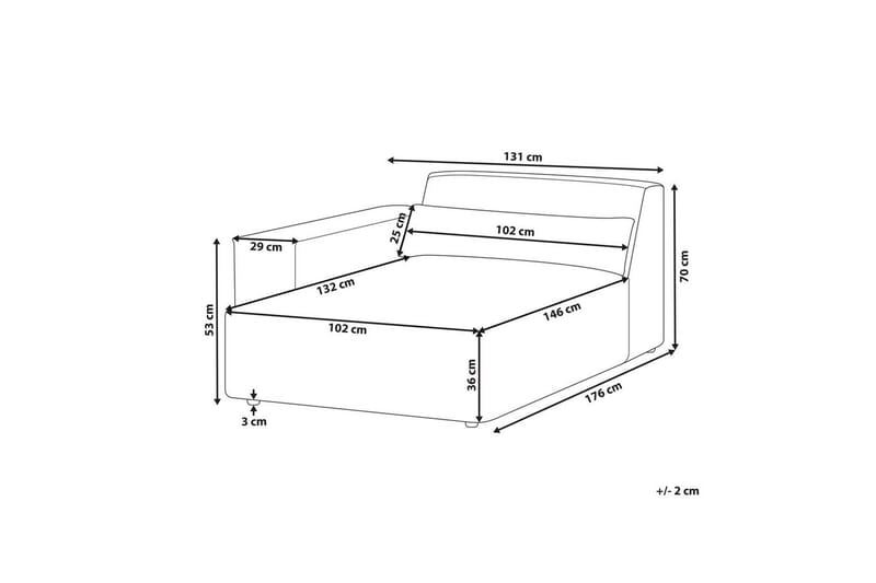 Schäslong Light grey Right-faced - Møbler - Sofaer - Modulsofaer - Øvrige moduler til modulsofa