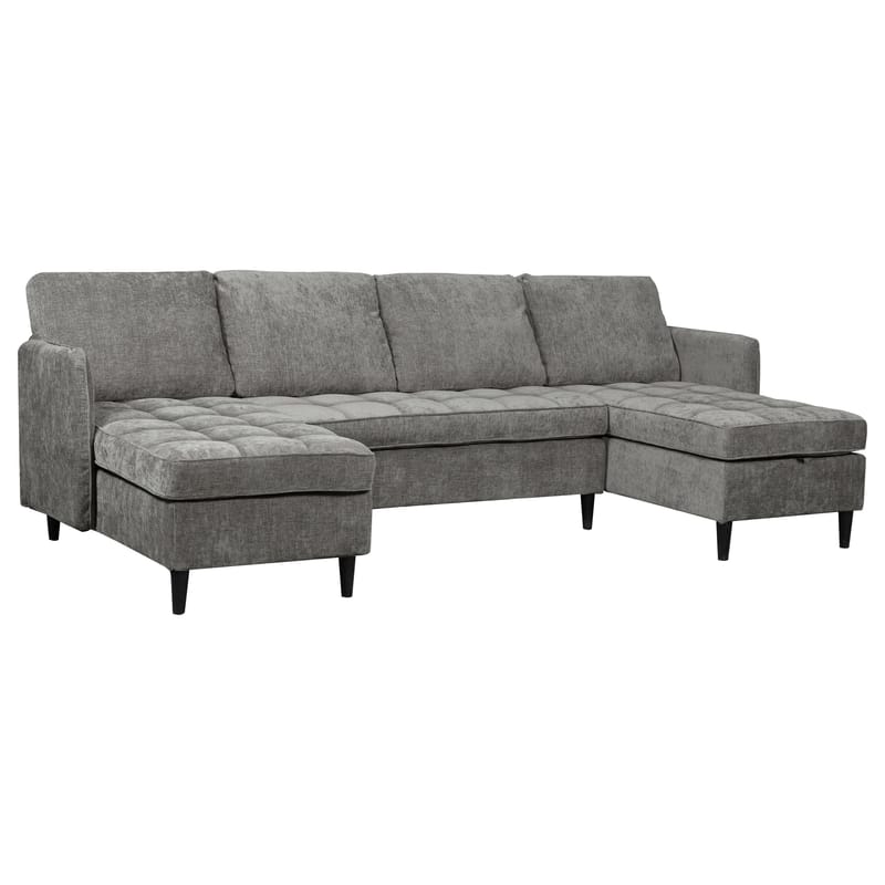 U-formet sofa Loft24 Lindhus Grå Chenille, Grå