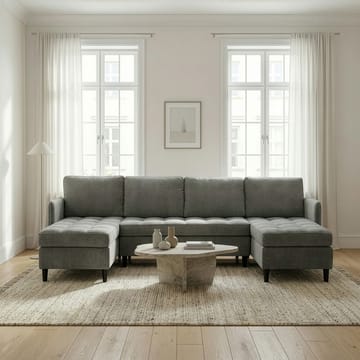 U-formet sofa Loft24 Lindhus Grå Chenille - Grå - Møbler - Sofaer - Modulsofaer - Komplett modulsofa