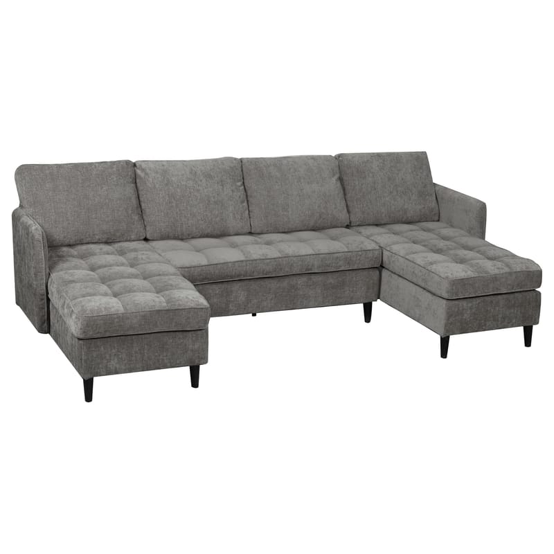 U-formet sofa Loft24 Lindhus Grå Chenille - Grå - Møbler - Sofaer - Modulsofaer - Komplett modulsofa