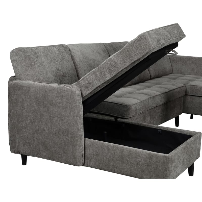 U-formet sofa Loft24 Lindhus Grå Chenille - Grå - Møbler - Sofaer - Modulsofaer - Komplett modulsofa