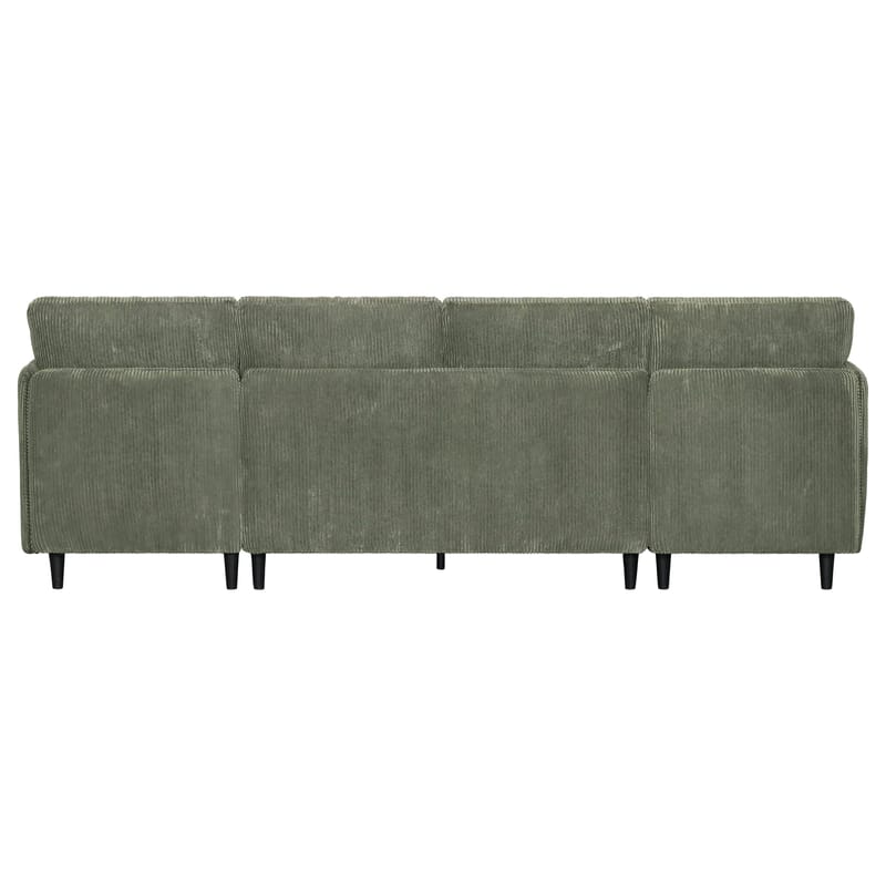 U-formet sofa Loft24 Lindhus Grønn Kordfløyel - Grønn - Møbler - Sofaer - Modulsofaer - Komplett modulsofa