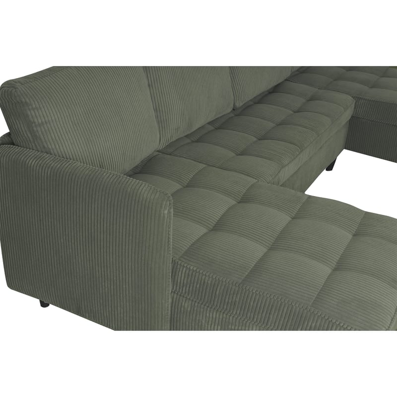 U-formet sofa Loft24 Lindhus Grønn Kordfløyel - Grønn - Møbler - Sofaer - Modulsofaer - Komplett modulsofa