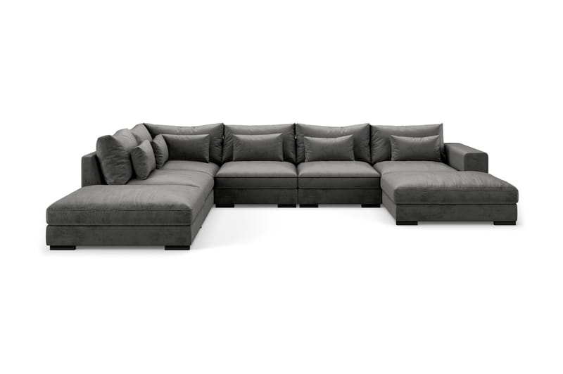 U-modulsofa Columbus med Divan Høyre Fløyel - Komplett modulsofa