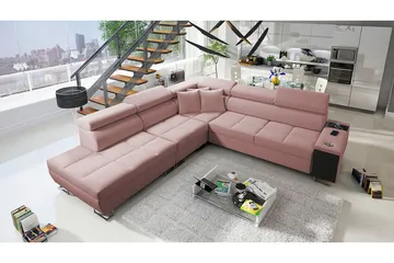 Morenia Sovesofa m. Sjeselong L-formet - Møbler - Sofaer - Fløyelssofaer