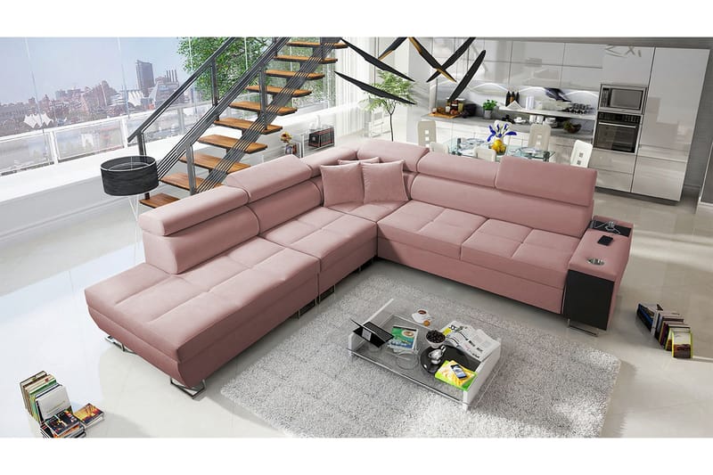 Morenia Sovesofa m. Sjeselong L-formet - Møbler - Sofaer - Fløyelssofaer