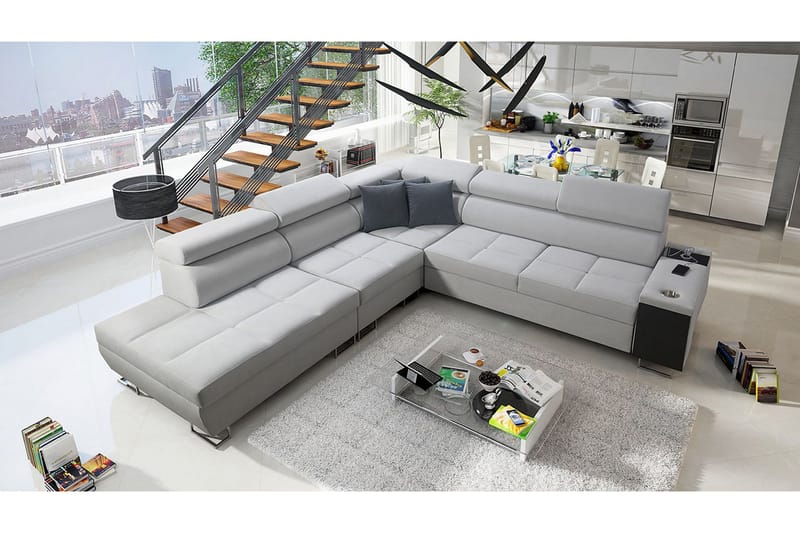 Morenia Sovesofa m. Sjeselong L-formet - Møbler - Sofaer - Fløyelssofaer